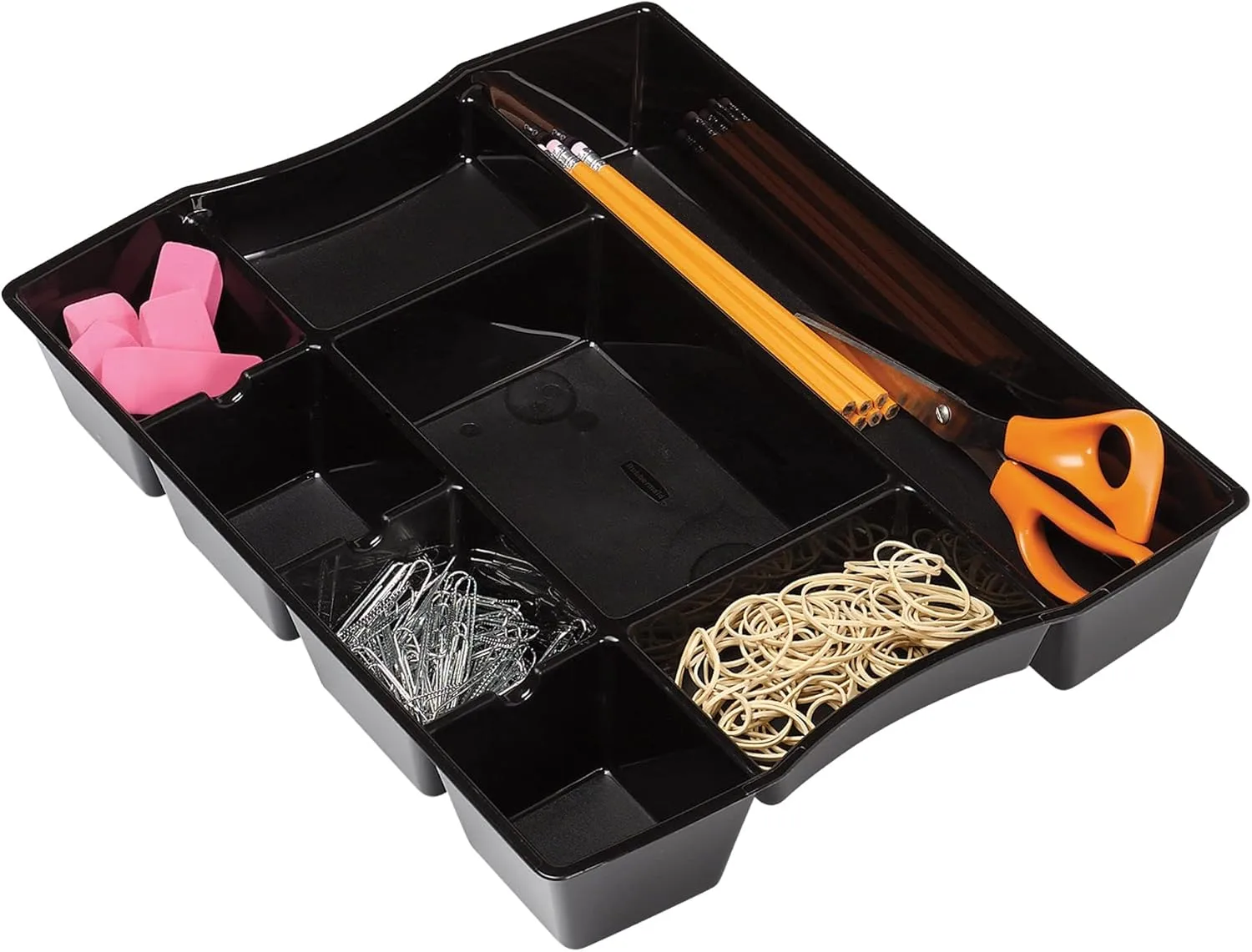Office Depot 9 Compartment Deep Drawer Tray, 2 1/2in.H x 11 15/16in.W x 14 15/16in.D, Black, 65262