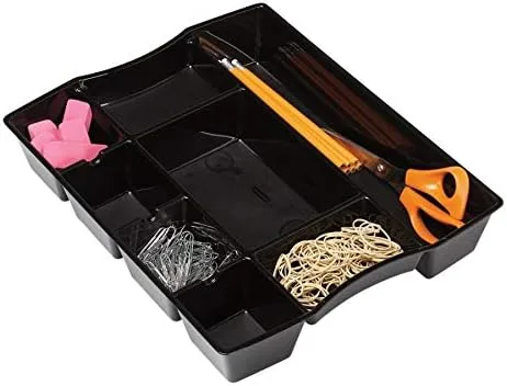 Office Depot 9 Compartment Deep Drawer Tray, 2 1/2in.H x 11 15/16in.W x 14 15/16in.D, Black, 65262