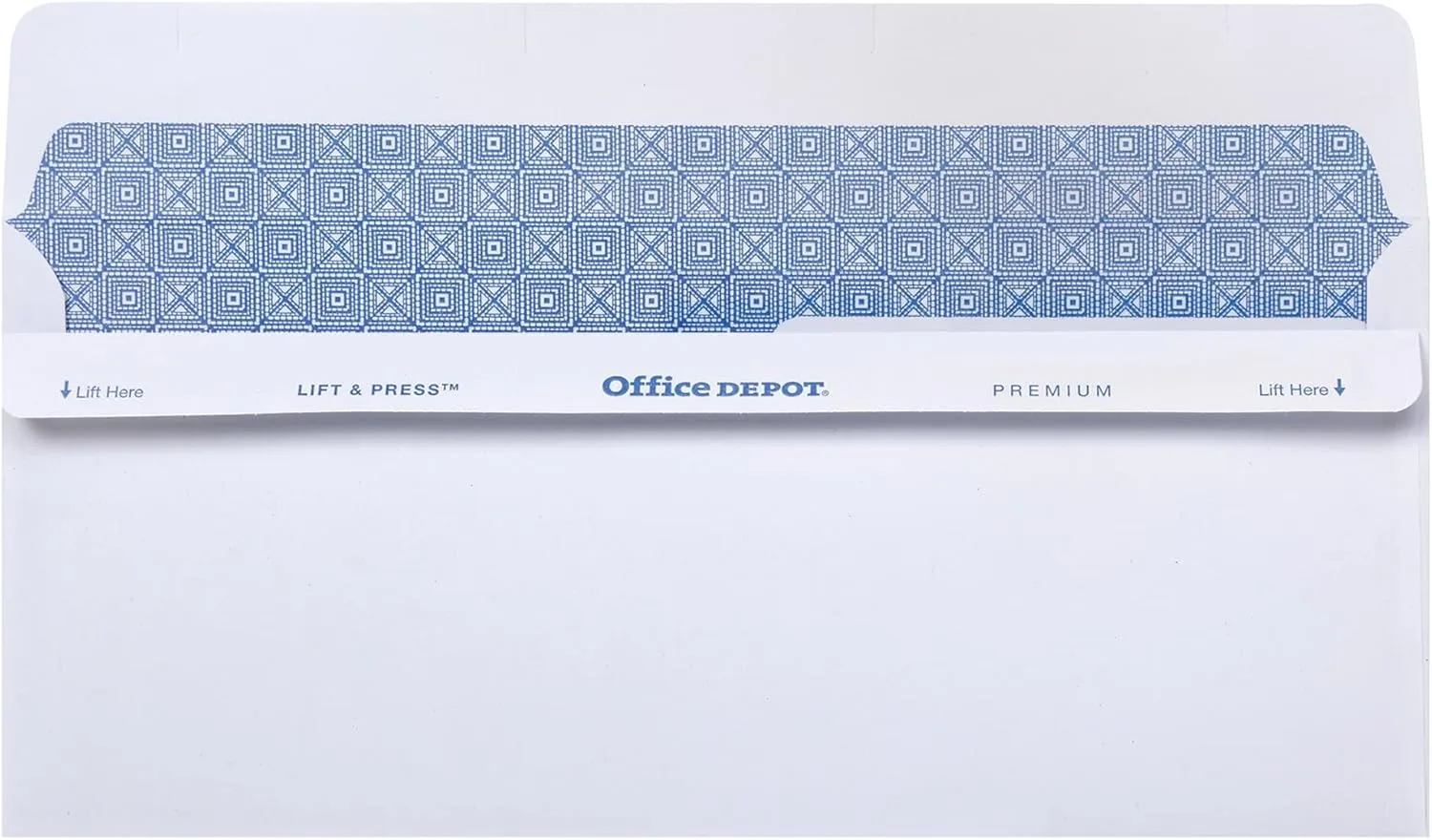 Office Depot 100% Recycled Lift Press Double-Window Envelopes, #9, White, Pack of 500