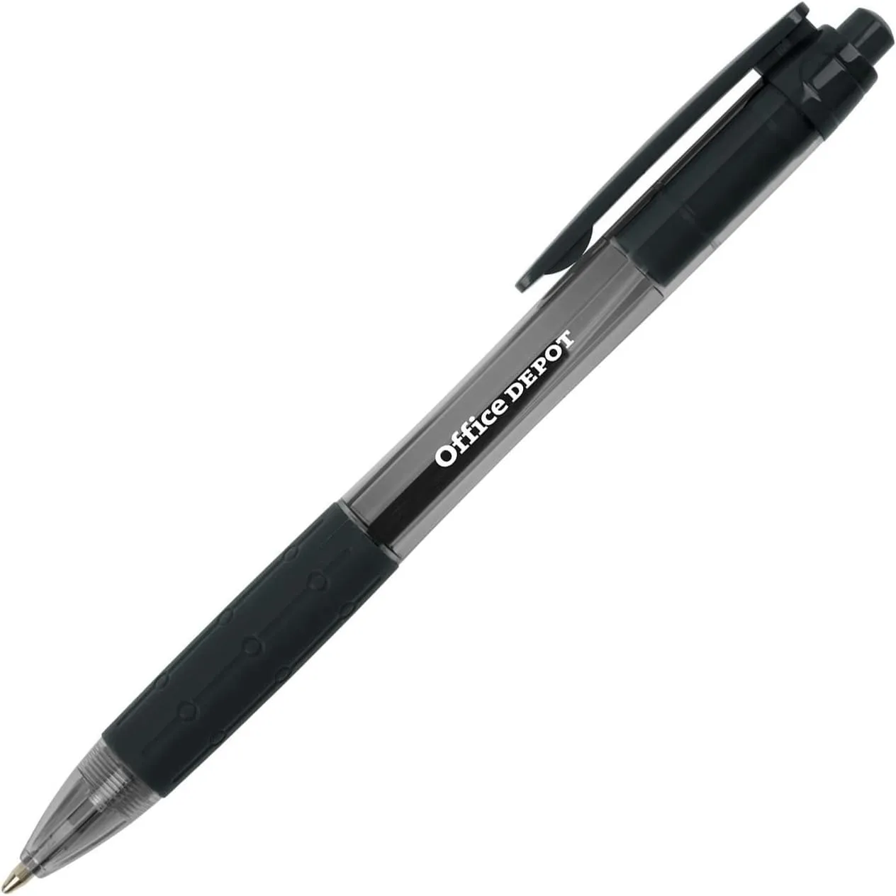 Office Depot® Retractable Ballpoint Pens With Grips, Medium Point, 1.0 mm, Black/Blue/Red Barrels, Black/Blue/Red Inks, Pack Of 50