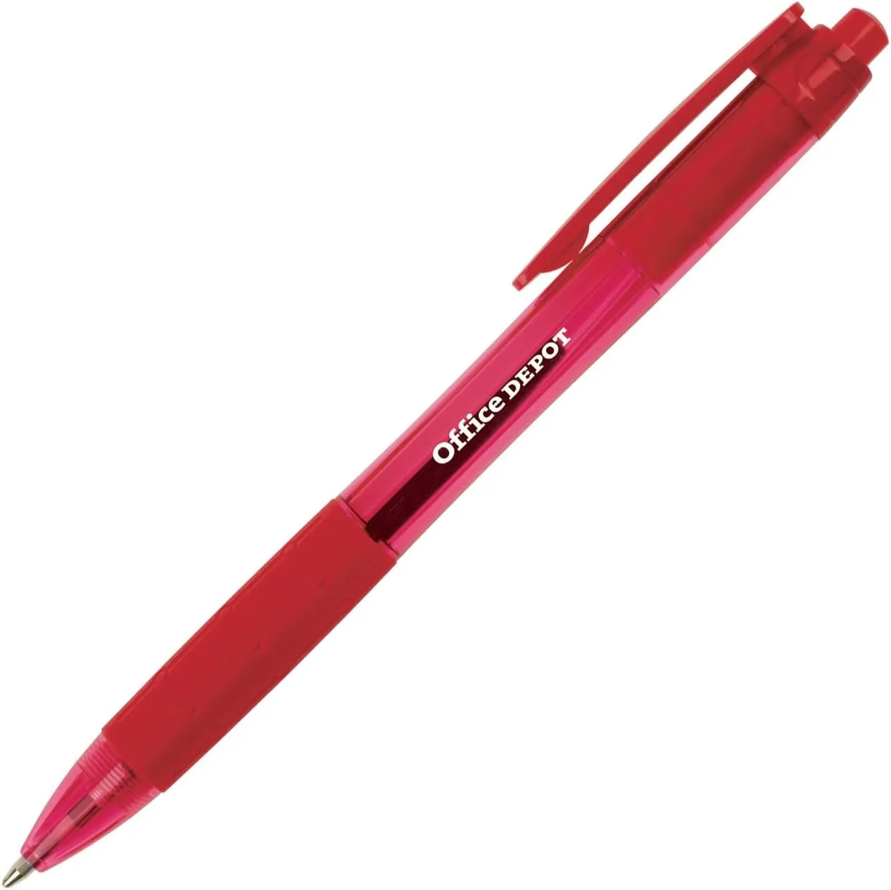 Office Depot® Retractable Ballpoint Pens With Grips, Medium Point, 1.0 mm, Black/Blue/Red Barrels, Black/Blue/Red Inks, Pack Of 50