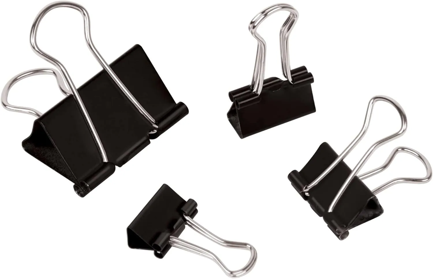 Office Depot® Brand Binder Clip Combo Pack, Assorted Sizes, Black, Pack Of 200 Clips