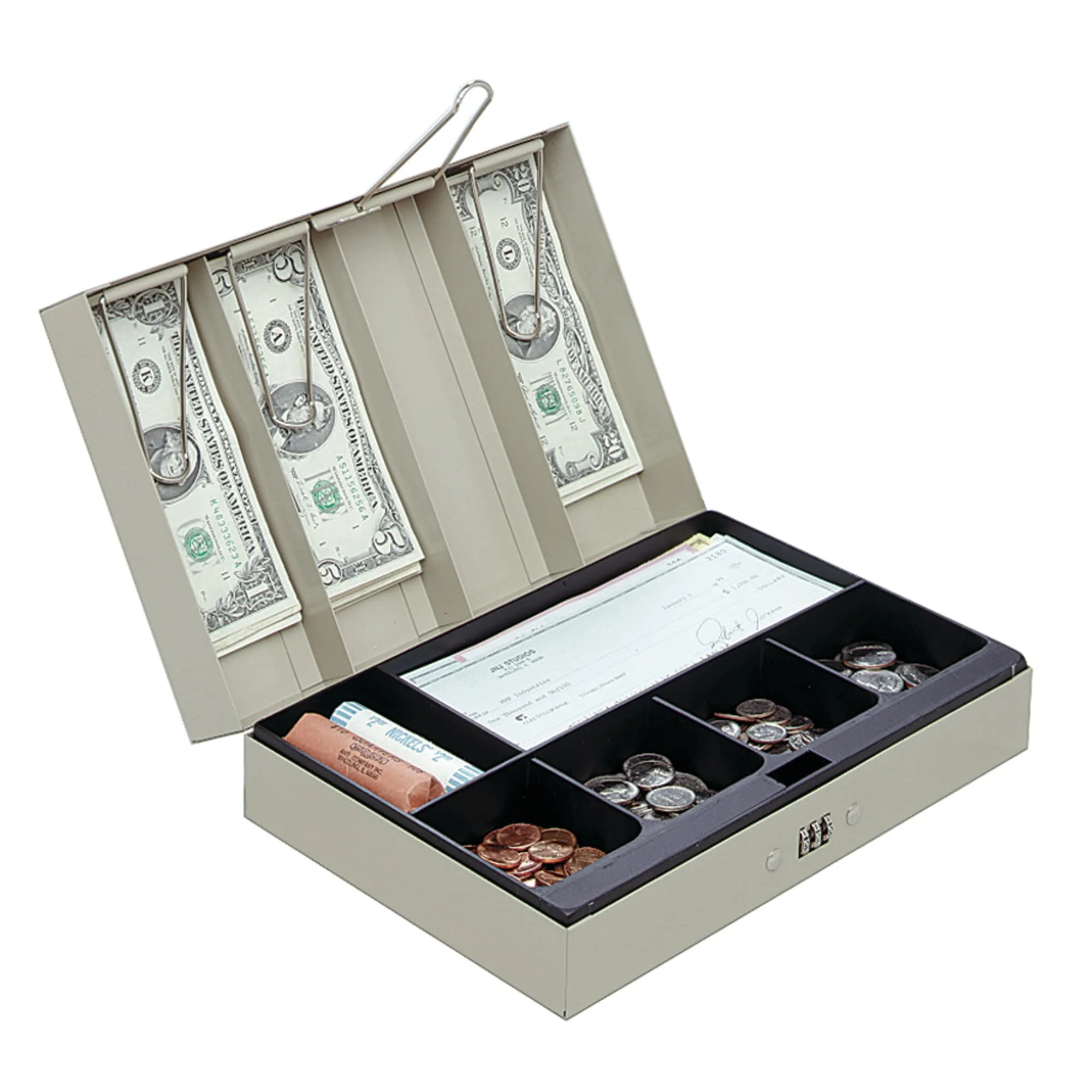 Office Depot Cash Box, 3 1/8" H x 11 3/8" W x 7 5/8" D, Sand