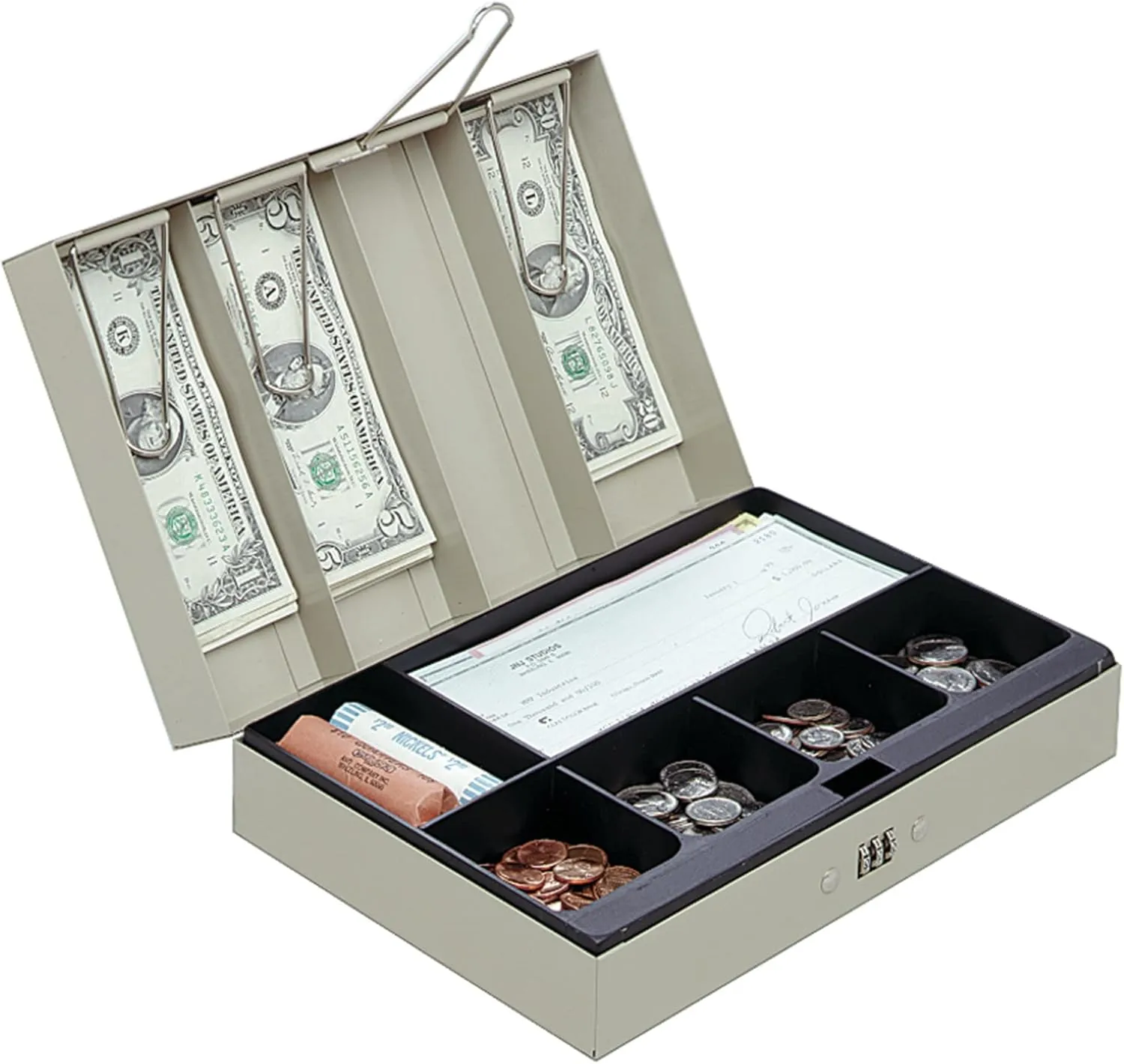Office Depot Cash Box, 3 1/8" H x 11 3/8" W x 7 5/8" D, Sand