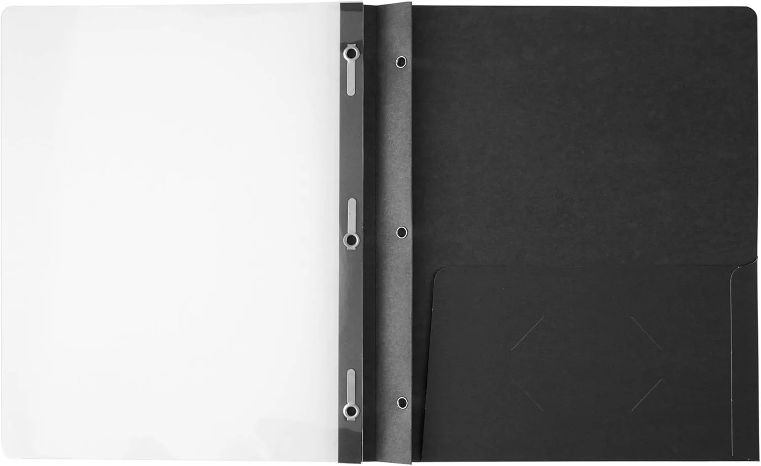 Office Depot® Brand Clear-Front Report Covers, 8 1/2" x 11", 1/2" Capacity, Black, Pack of 25