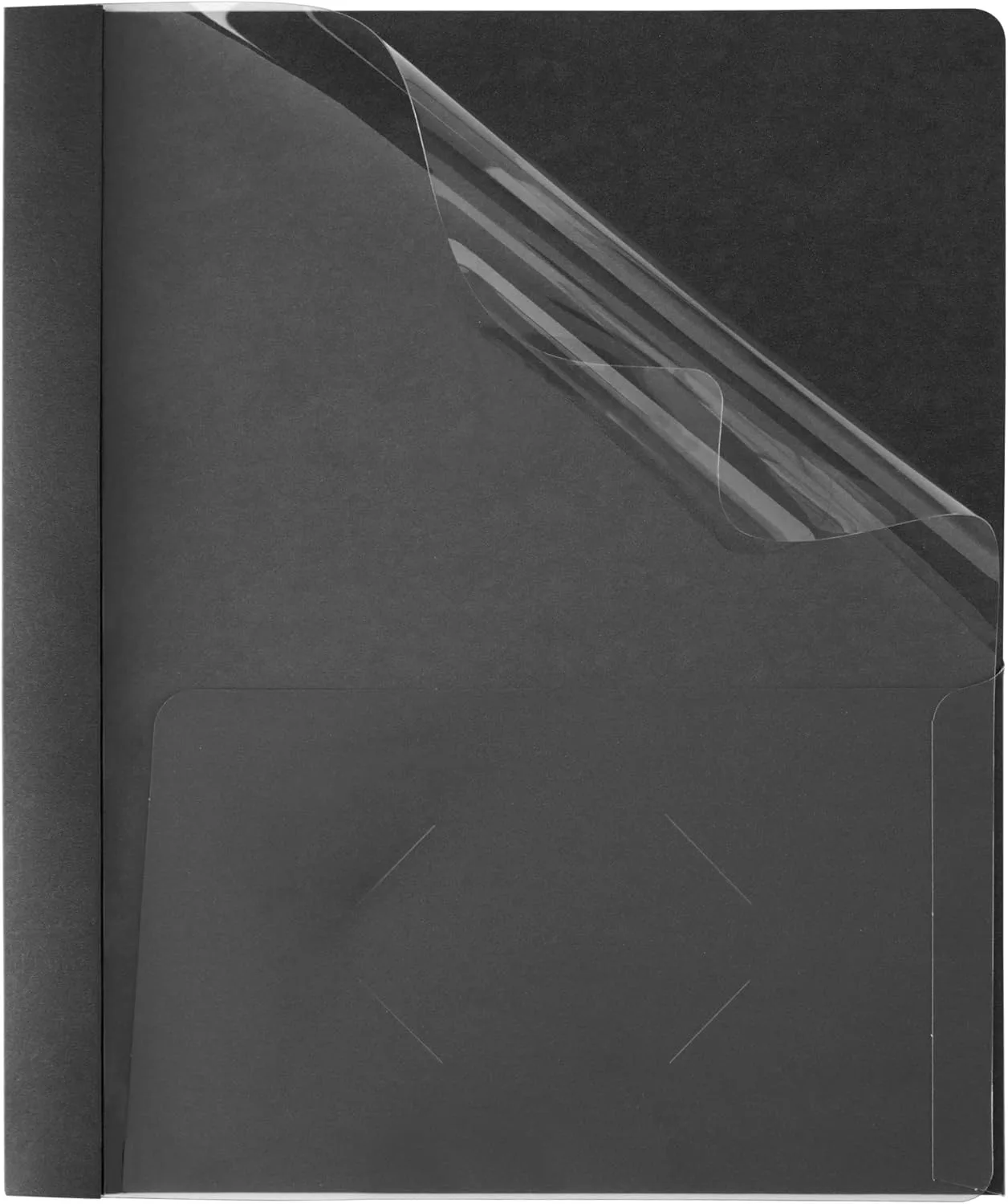 Office Depot® Brand Clear-Front Report Covers, 8 1/2" x 11", 1/2" Capacity, Black, Pack of 25