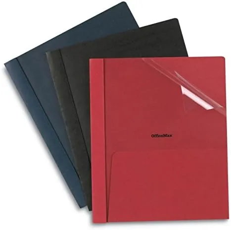 Office Depot® Brand Clear-Front Report Covers, 8 1/2" x 11", 1/2" Capacity, Black, Pack of 25