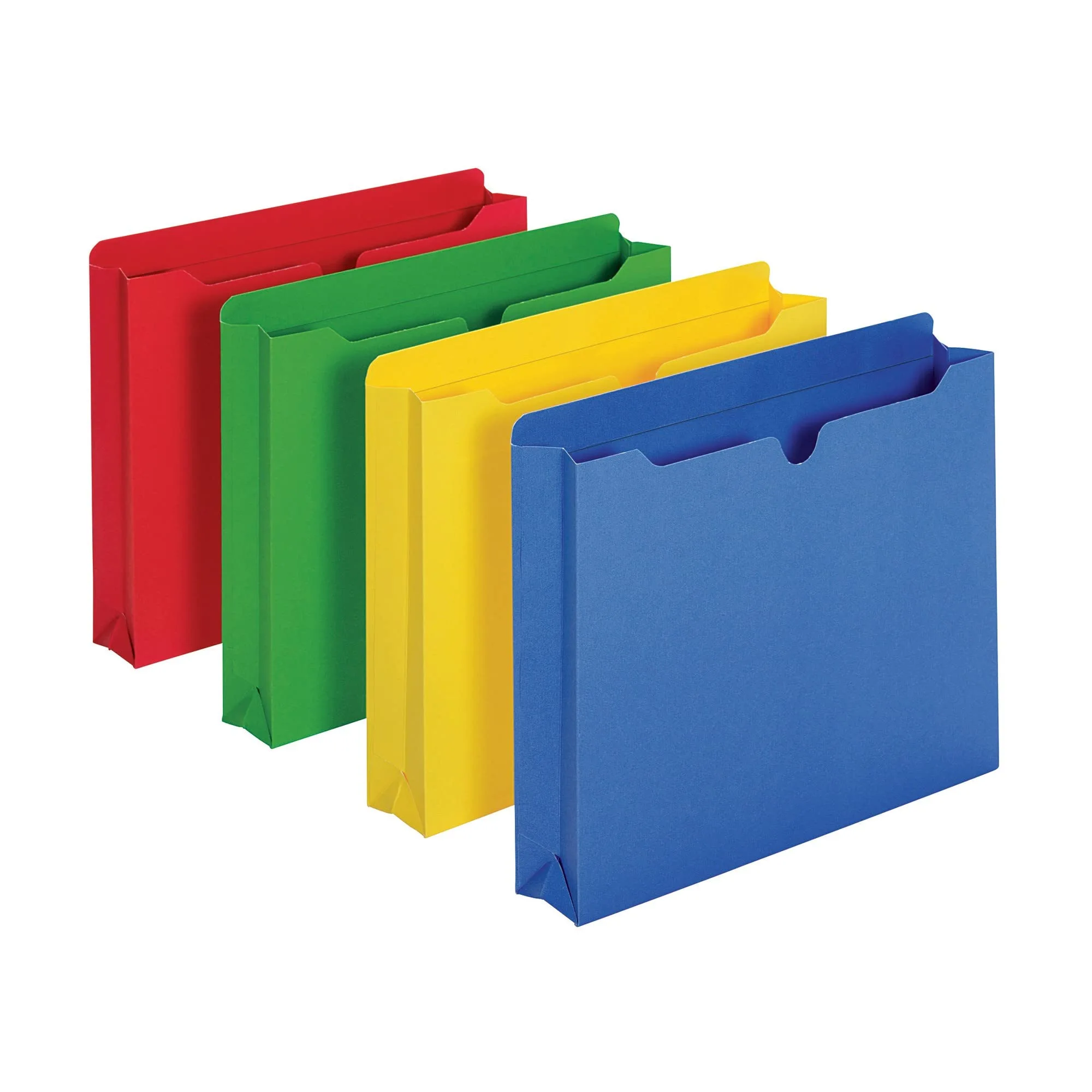 Office Depot® Brand Color File Jackets, 2" Expansion, 8 1/2" x 11", Letter Size, Assorted Colors, Pack Of 10 Jackets