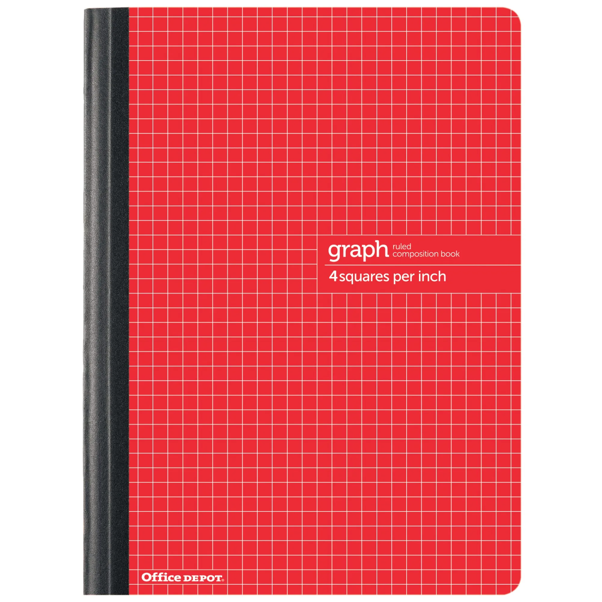 Office Depot® Brand Composition Book, 7-1/2" x 9-3/4", Quadrille Ruled, 80 Sheets, Red
