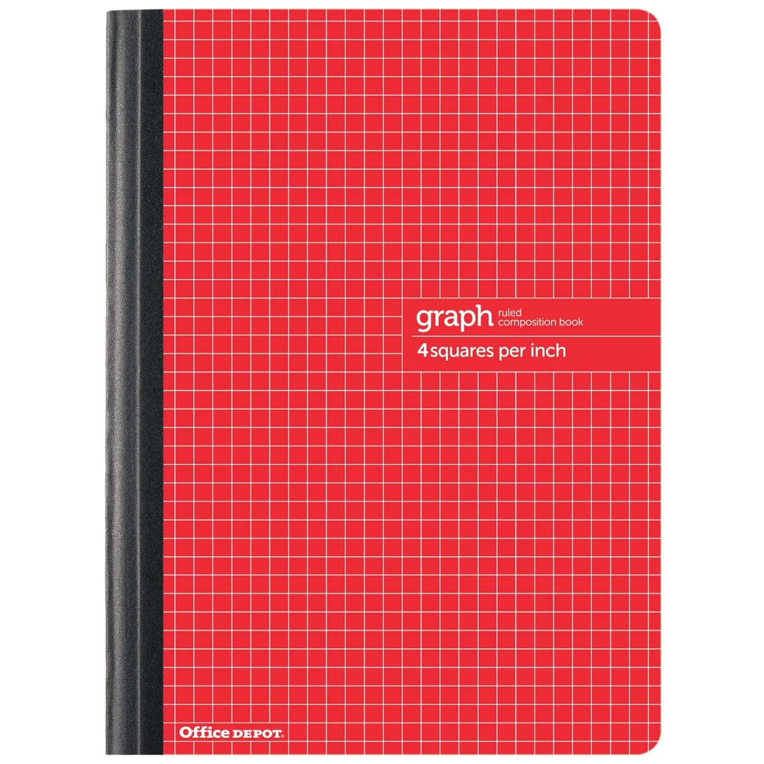 Office Depot® Brand Composition Book, 7-1/2" x 9-3/4", Quadrille Ruled, 80 Sheets, Red