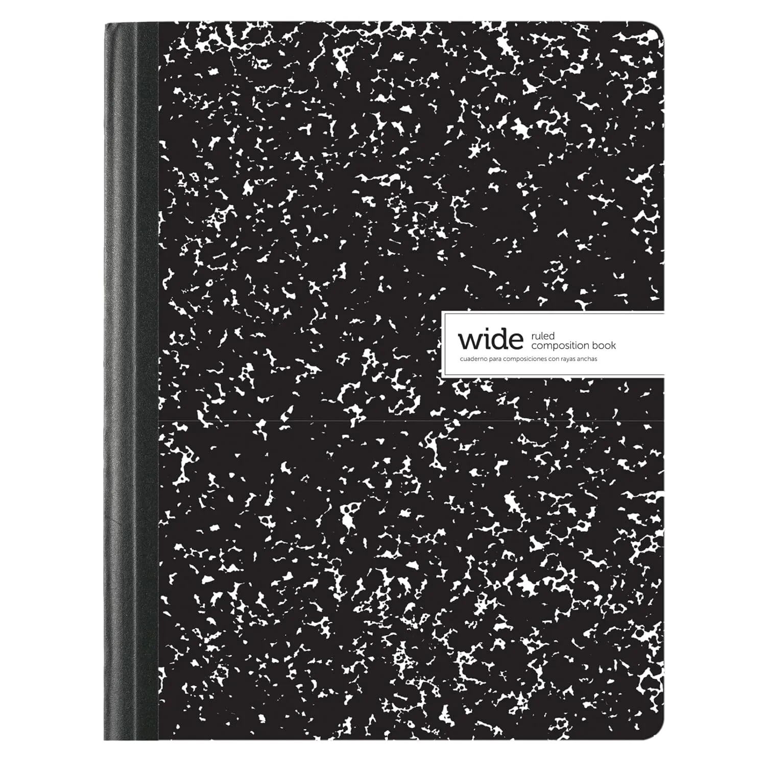 Office Depot Composition Book, 7 1/2in. x 9 3/4in., Wide-Ruled, 100 Sheets, Black/White Marble, Pack Of 3, 14776