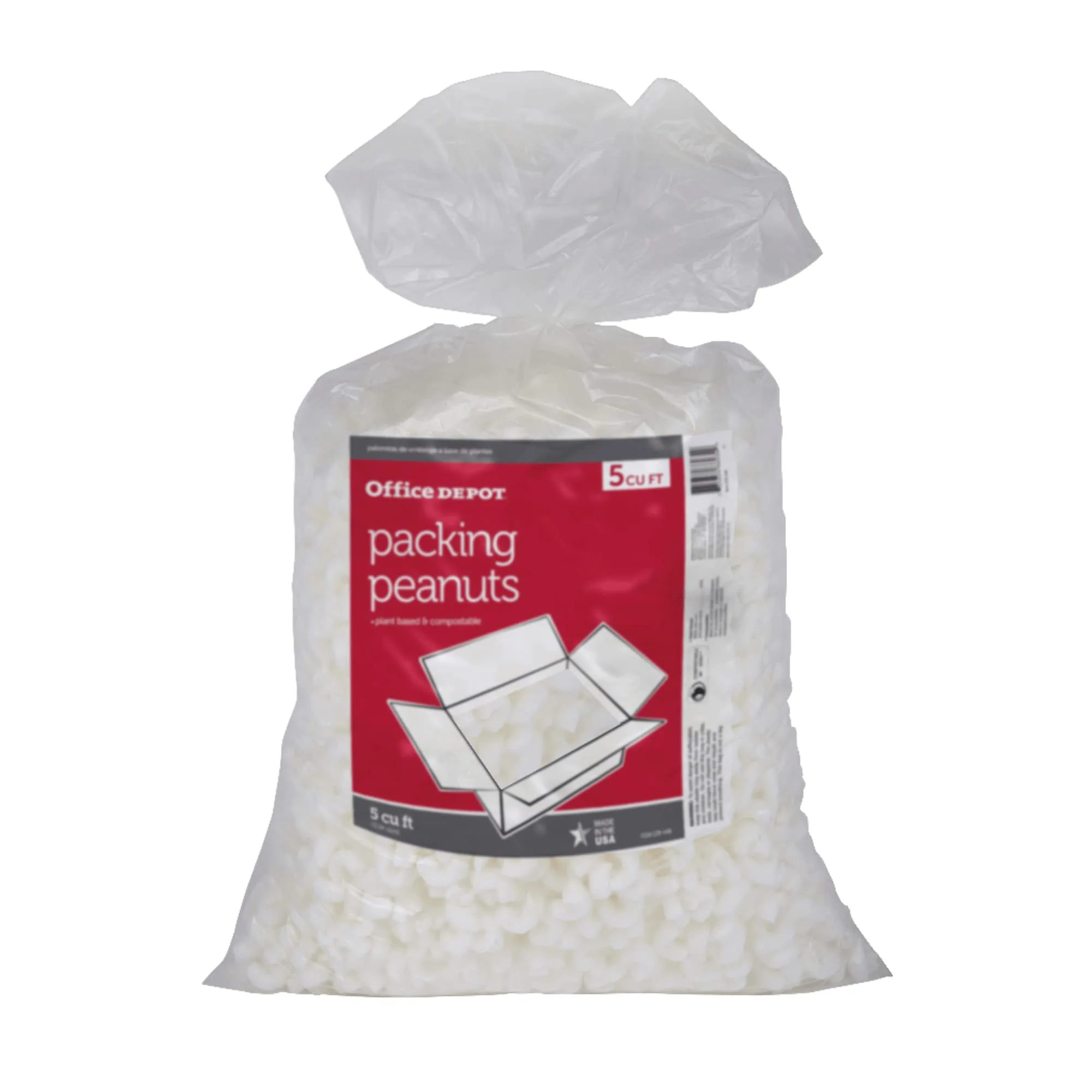 Office Depot Loose-Fill Packing Peanuts, Starch-Based, 5 Cu Ft (37702-OD)