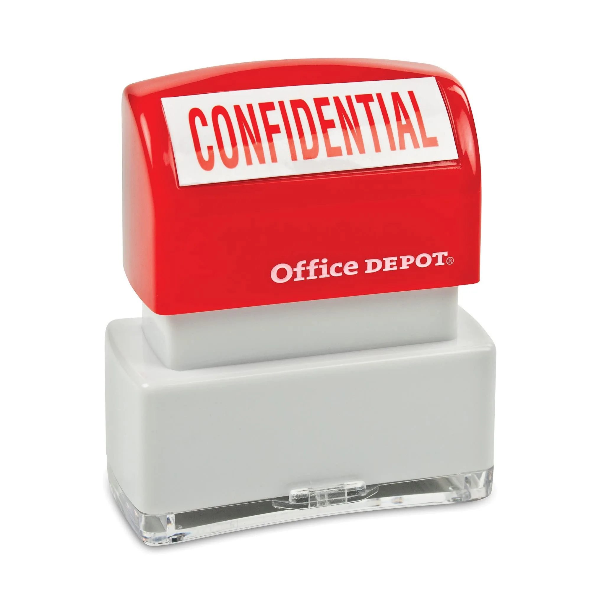 Office Depot Pre-Inked Message Stamp - Confidential, Red