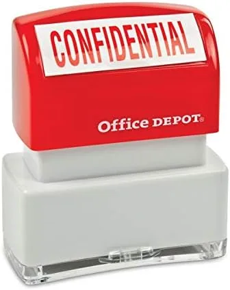 Office Depot Pre-Inked Message Stamp - Confidential, Red