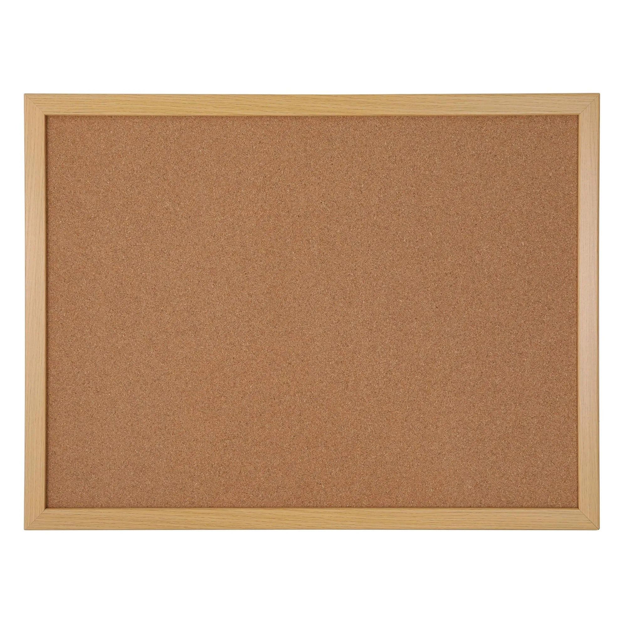 Office Depot Cork Bulletin Board, 18" x 24", Light Oak Frame