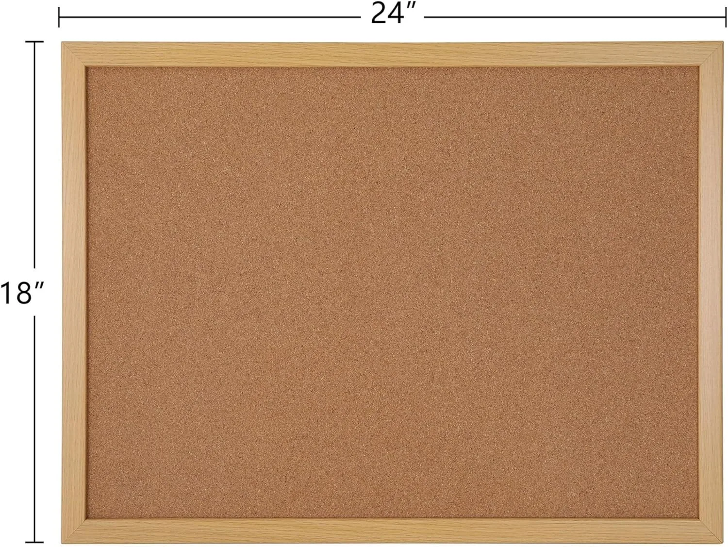 Office Depot Cork Bulletin Board, 18" x 24", Light Oak Frame