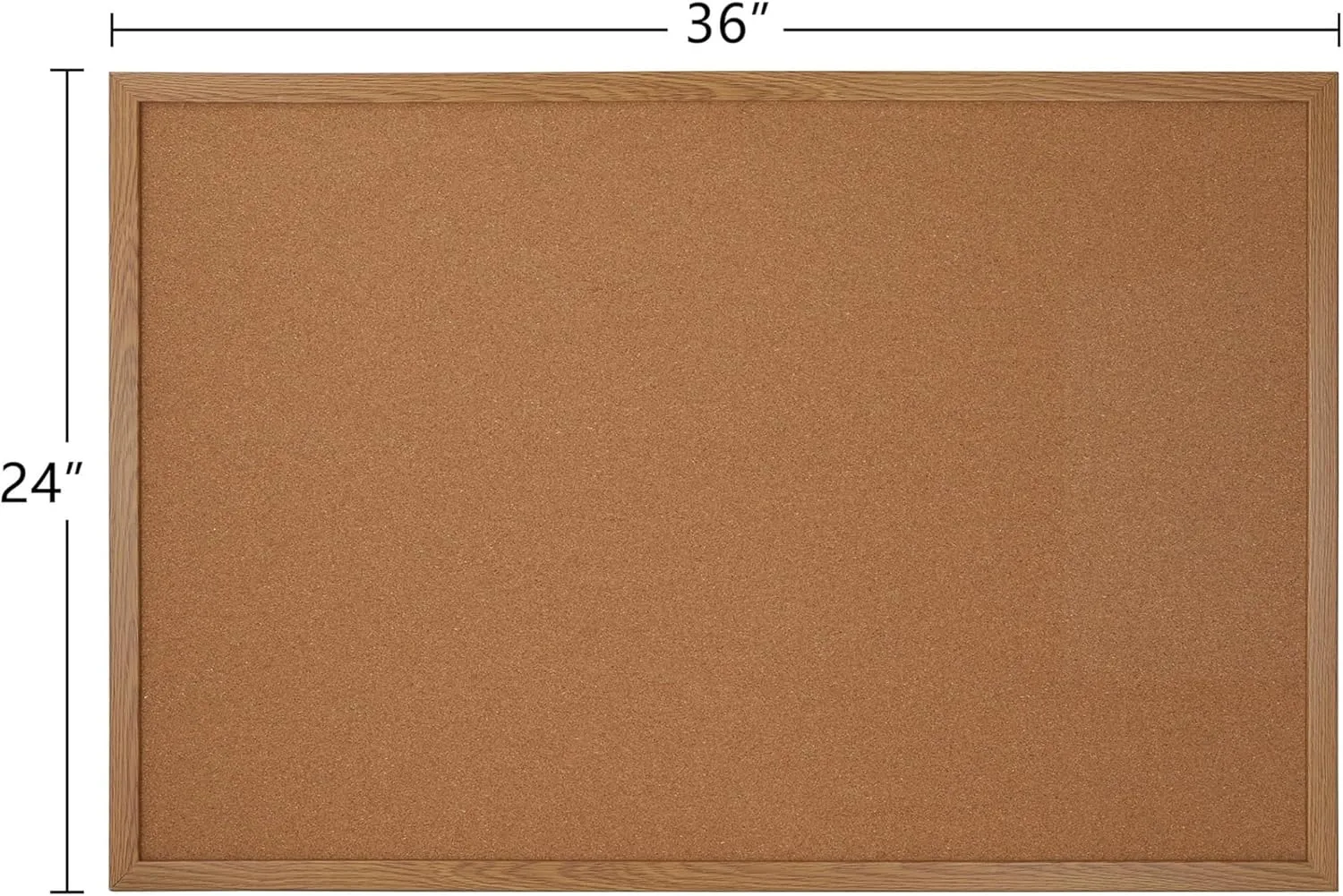 Office Depot Brand Cork Bulletin Board, 24" x 36", Wood Frame with Light Oak Finish