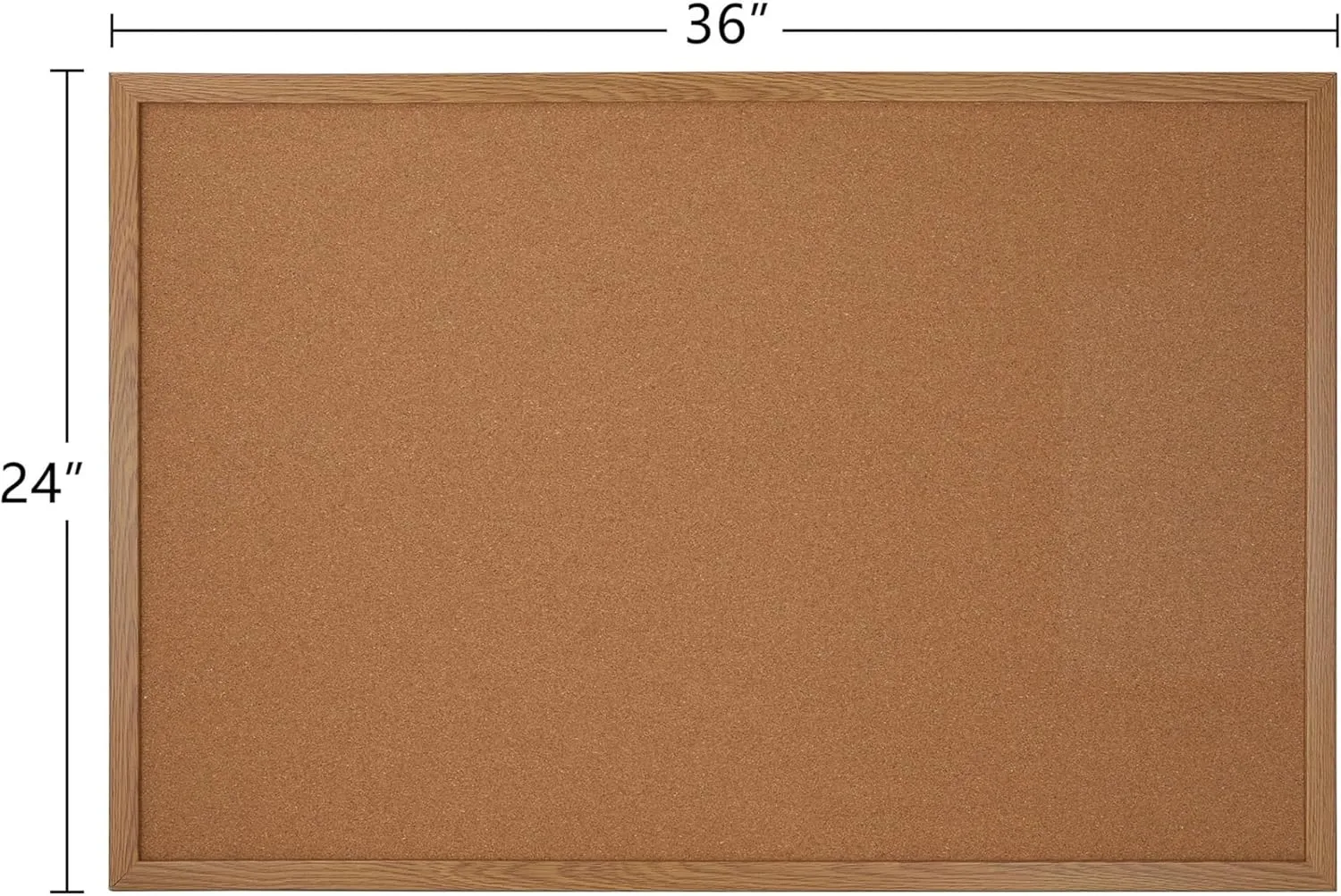 Office Depot Brand Cork Bulletin Board, 24 x 36 in, Oak Frame