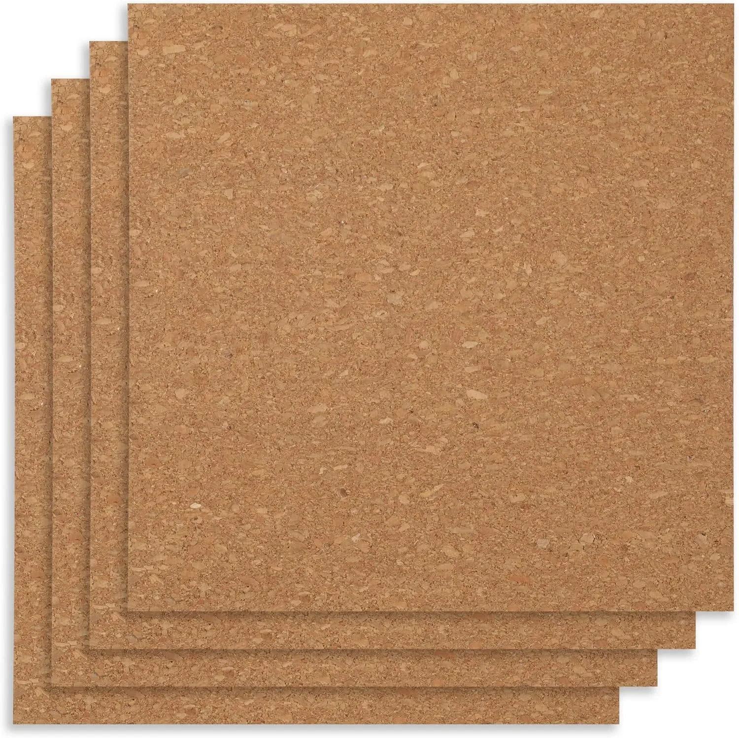 Office Depot Cork Wall Tiles, 12" x 12", Pack of 4, Tan