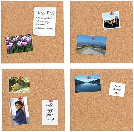 Office Depot Cork Wall Tiles, 12" x 12", Pack of 4, Tan