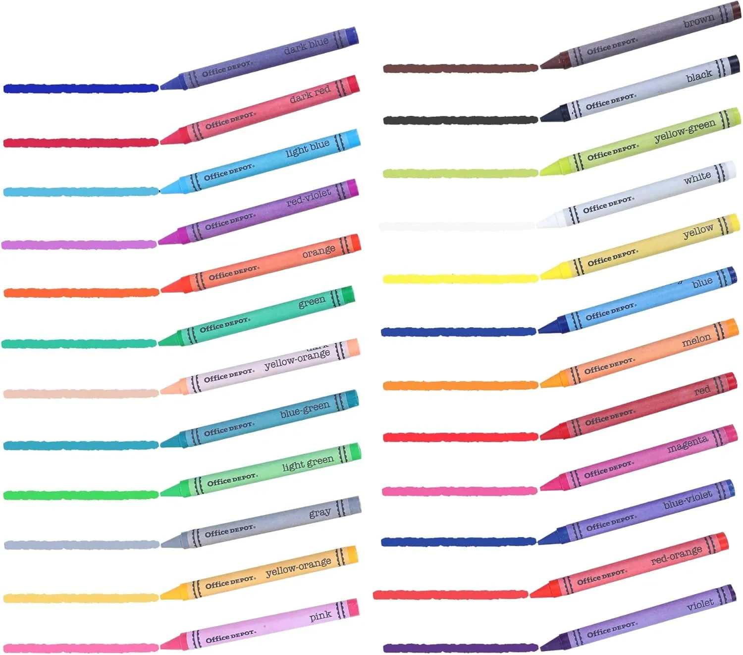 Office Depot® Brand Crayons Assorted, 24 Colors, 12 Crayons Of Each Color, Box Of 288