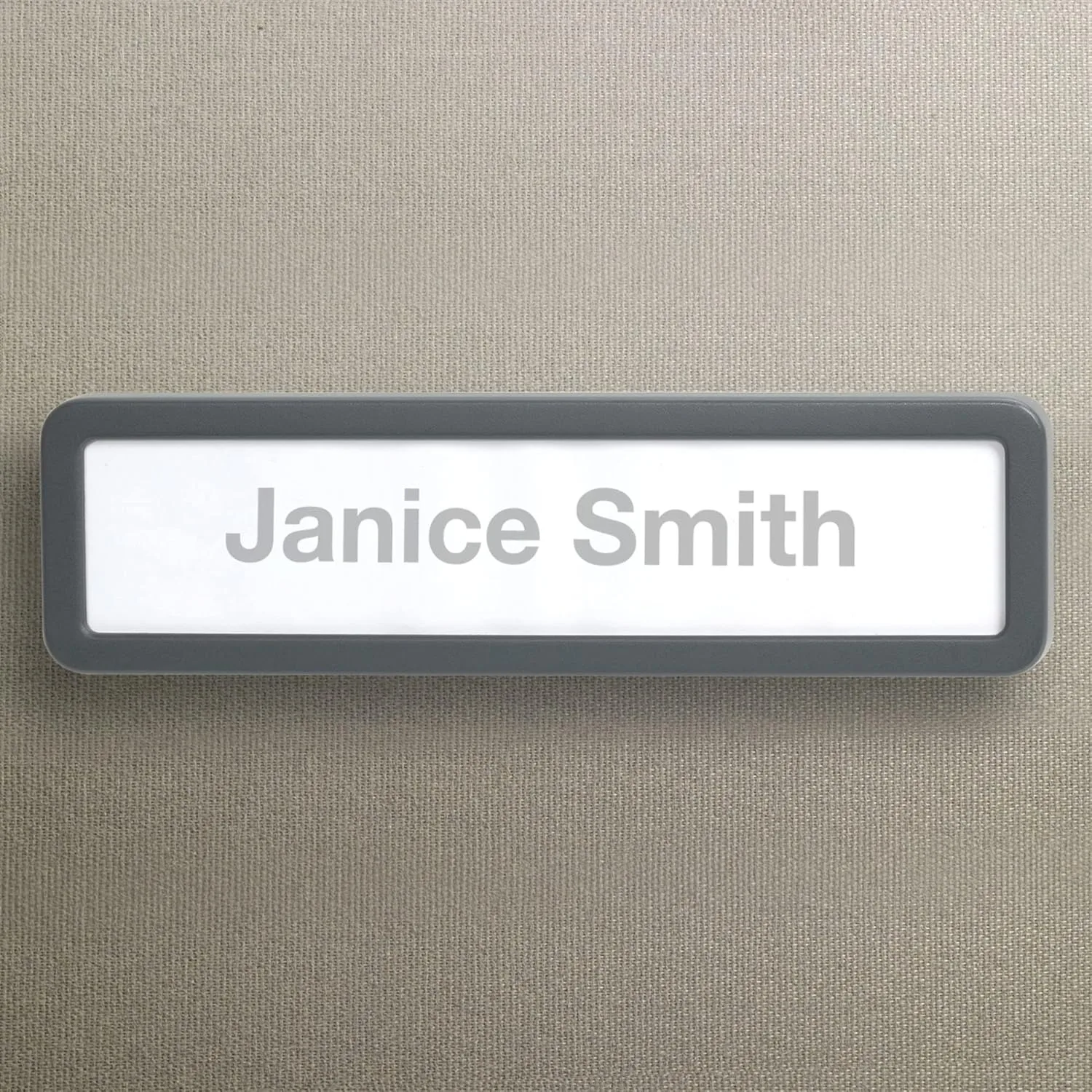Office Depot® Brand Cubicle Name Plate, 2 5/8" x 9 1/8" x 7/8", 30% Recycled, Charcoal