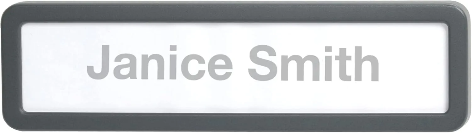 Office Depot® Brand Cubicle Name Plate, 2 5/8" x 9 1/8" x 7/8", 30% Recycled, Charcoal