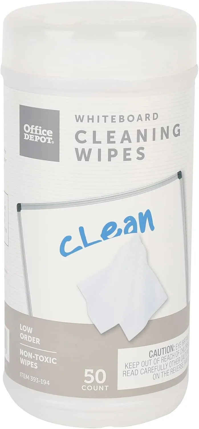 Office Depot Brand(R) Dry-Erase Board Cleaning Wipes, 6in. x 9in., Pack Of 50, CWP-50T
