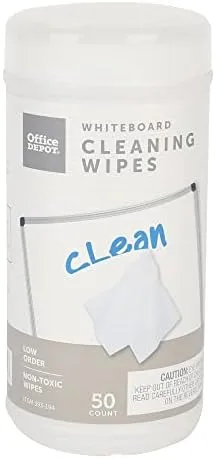 Office Depot Brand(R) Dry-Erase Board Cleaning Wipes, 6in. x 9in., Pack Of 50, CWP-50T