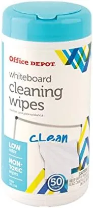 Office Depot Brand(R) Dry-Erase Board Cleaning Wipes, 6in. x 9in., Pack Of 50, CWP-50T