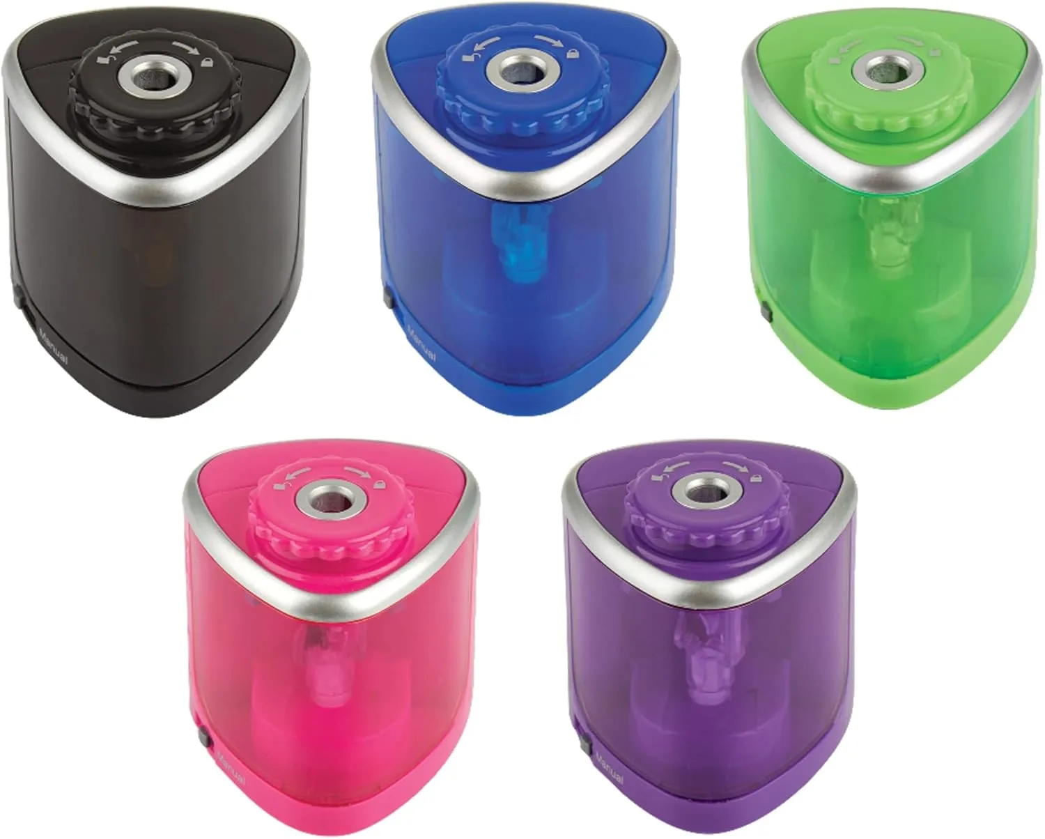 Office Depot® Brand Dual-Powered Pencil Sharpener, Assorted Colors