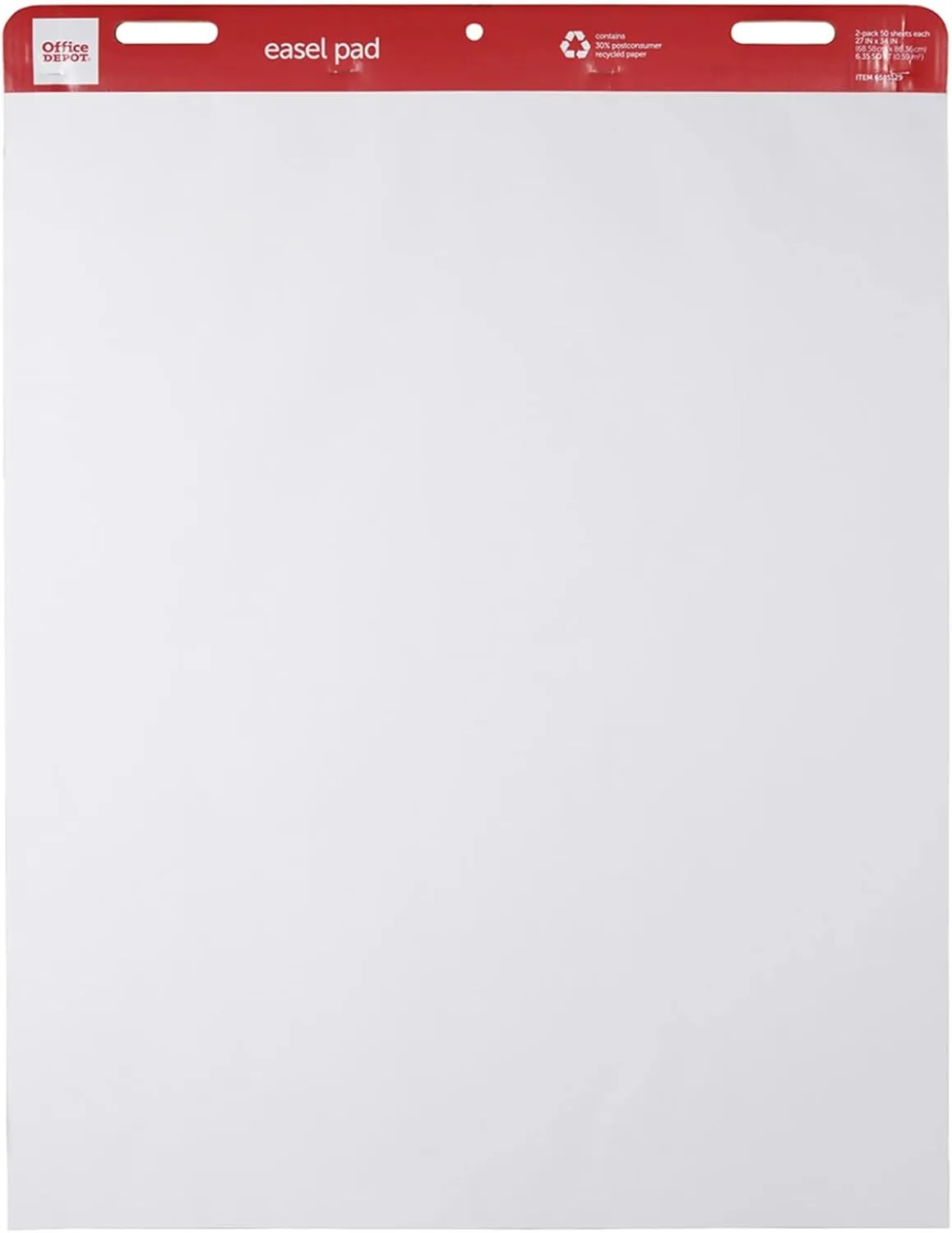 Office Depot® Brand Easel Pads, 27" x 34", 50 Sheets, 30% Recycled, White, Pack Of 2
