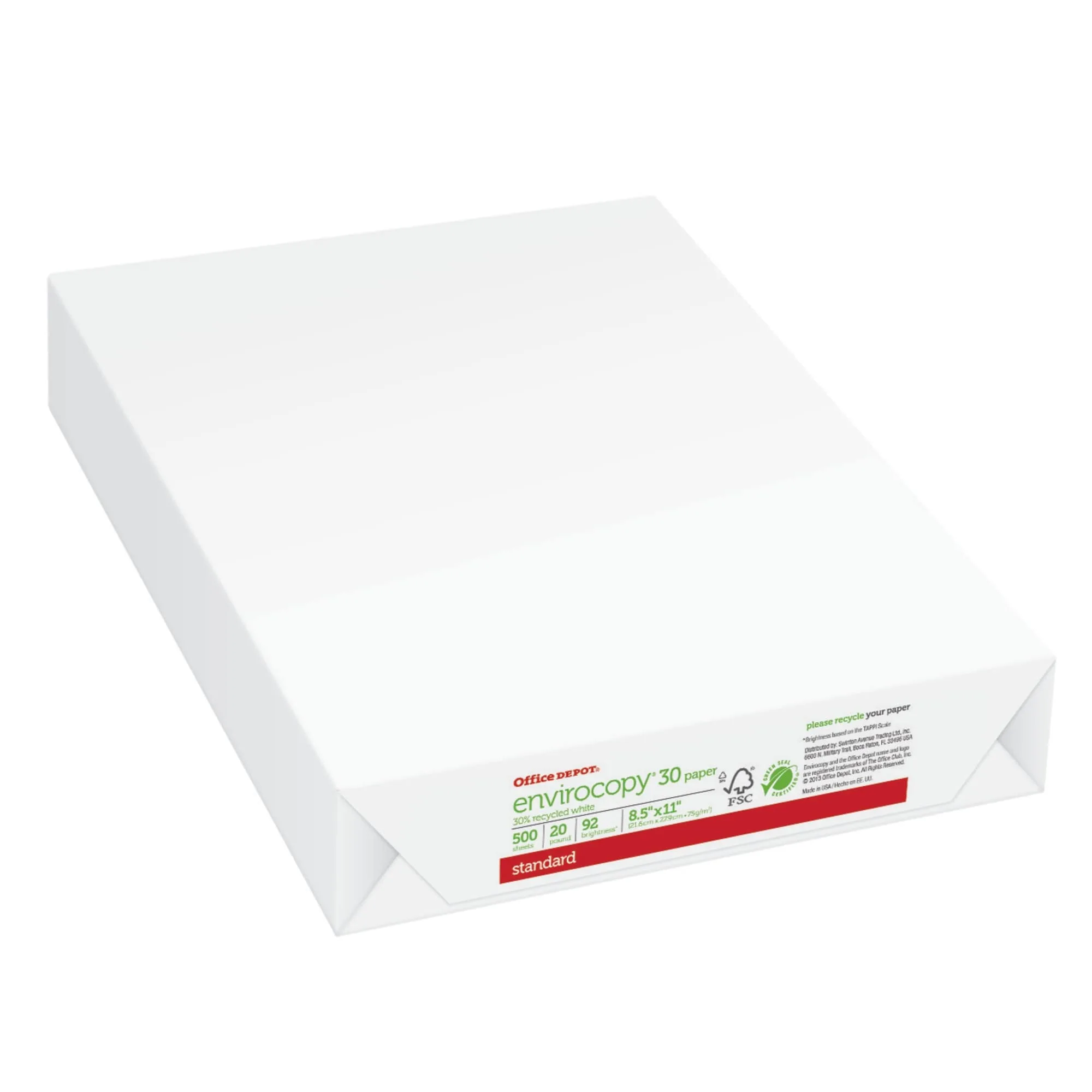 Office Depot EnviroCopy FSC Certified Copy Paper, Letter, 20 lb, 500 Sheets