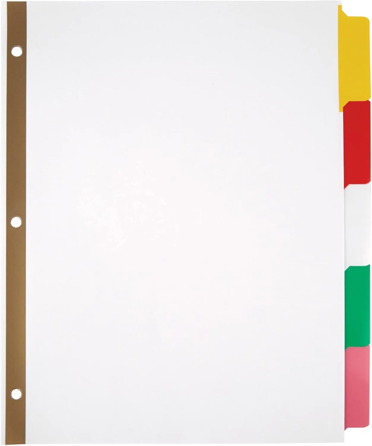 Office Depot Erasable Big Tab Dividers, 5-Tab, Assorted Colors, Pack of 2 Sets, 3585478683