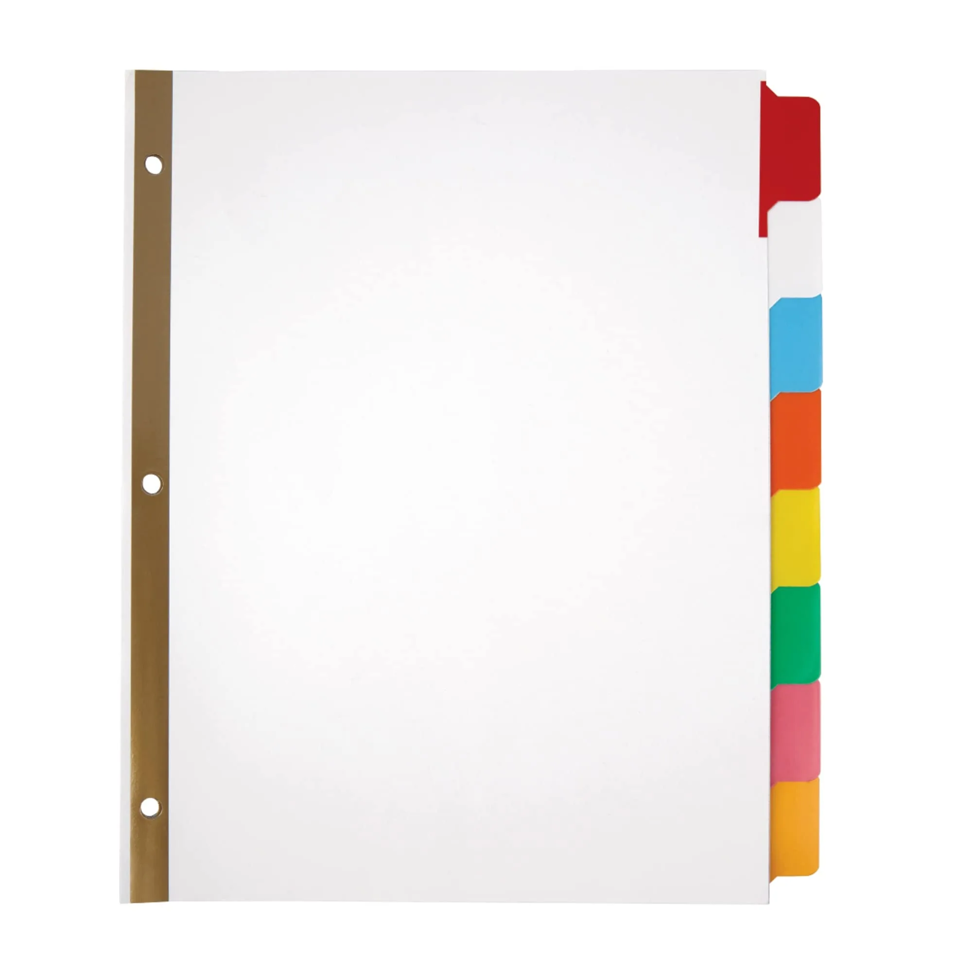 Office Depot Erasable Big Tab Dividers, 8-Tab, Assorted Colors, Pack of 2 Sets