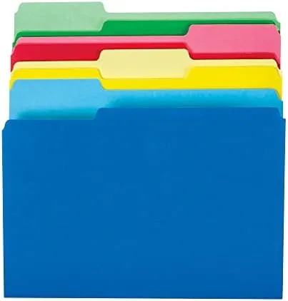 Office Depot Brand File Folders, Letter Size, 1/3 Cut, Assorted Colors, Pack Of 24