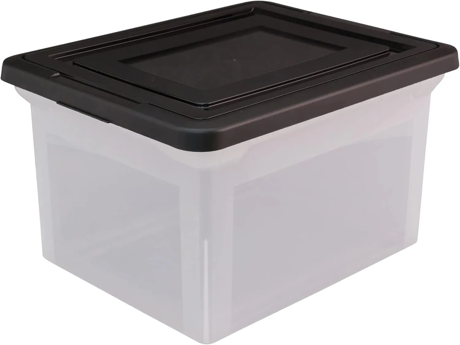 Office Depot® Brand Letter And Legal File Tote, 18" L x 14 1/4" W x 10 7/8" H, Clear/Black
