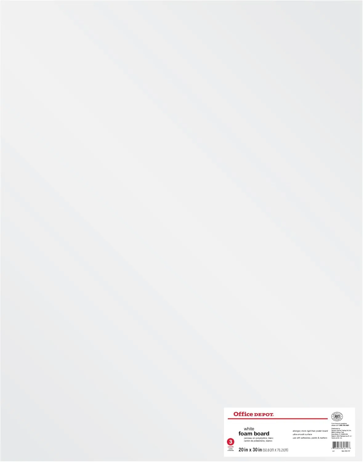 Office Depot Foam Boards, 20 x 30 in, White, Pack of 3