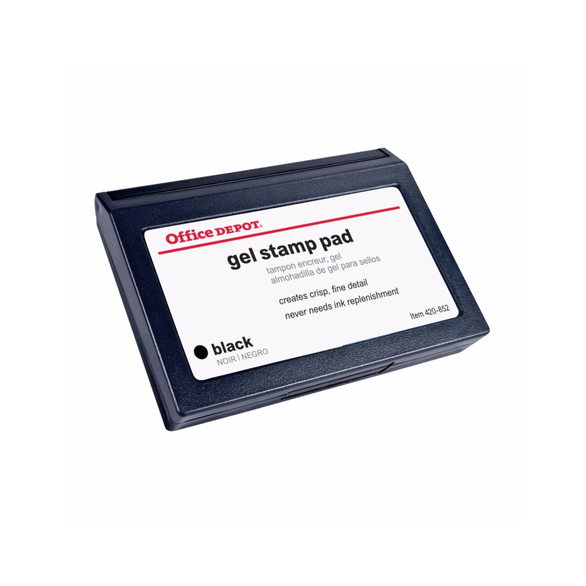 Office Depot Gel Stamp Pad, 3 1/4in x 4 5/8in, Black