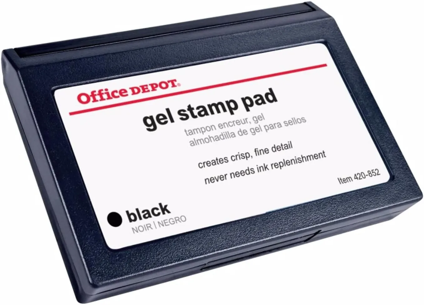 Office Depot Gel Stamp Pad, 3 1/4in x 4 5/8in, Black