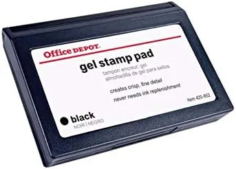 Office Depot Gel Stamp Pad, 3 1/4in x 4 5/8in, Black