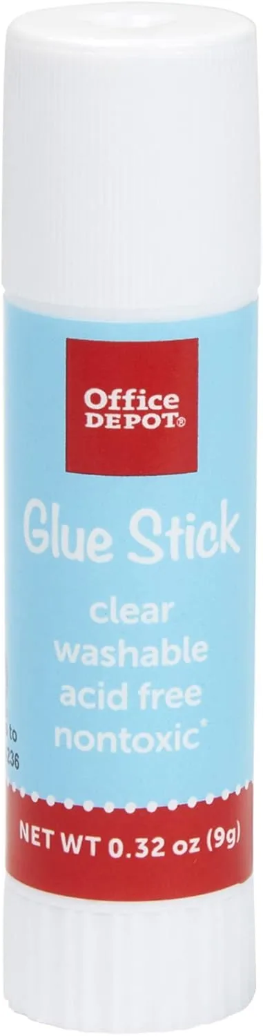Office Depot® Brand Glue Sticks, 0.32 Oz, Clear, Pack Of 4 Glue Sticks