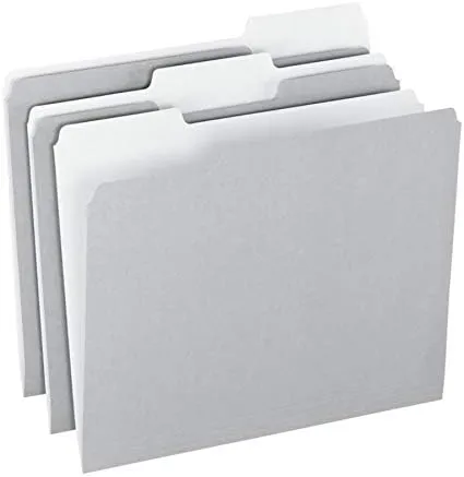 Office Depot Top Tab Color File Folders, 1/3 Cut, Letter Size, Gray, Box Of 100, OD152 1/3 GRA