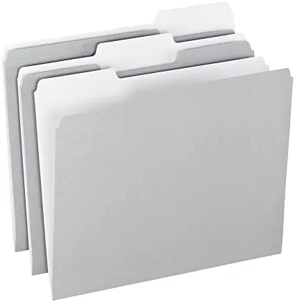 Office Depot Top Tab Color File Folders, 1/3 Cut, Letter Size, Gray, Box Of 100, OD152 1/3 GRA