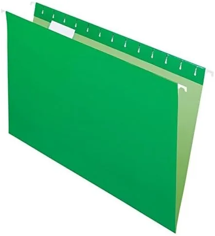 Office Depot 2-Tone Hanging File Folders, 1/5 Cut, 8 1/2in. x 14in., Legal Size, Green, Box Of 25, OD81630