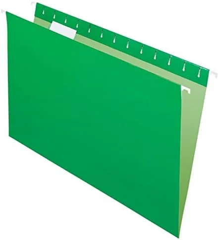 Office Depot 2-Tone Hanging File Folders, 1/5 Cut, 8 1/2in. x 14in., Legal Size, Green, Box Of 25, OD81630