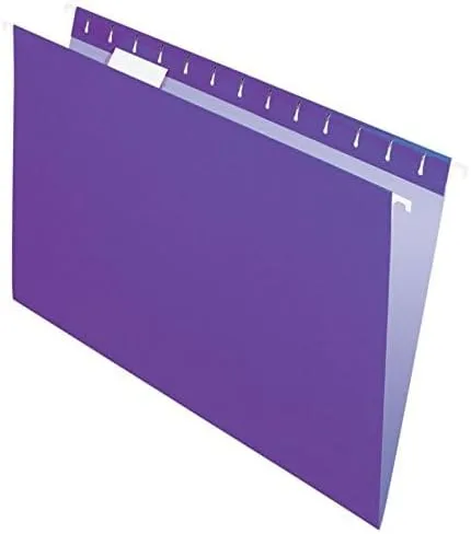 Office Depot 2-Tone Hanging File Folders, 1/5 Cut, 8 1/2in. x 14in., Legal Size, Purple, Box Of 25, OD81631
