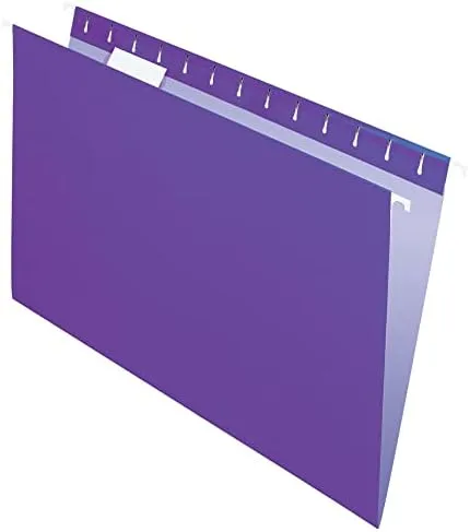 Office Depot 2-Tone Hanging File Folders, 1/5 Cut, 8 1/2in. x 14in., Legal Size, Purple, Box Of 25, OD81631