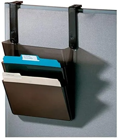 Office Depot Brand Plastic Letter-Size Hanging 3-Pocket Wall File, 8-1/2in x 13-3/8in x 8-1/2in, Black