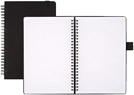 Office Depot® Brand Hard Cover Premium Business Notebook, Junior, 5 1/2" x 8 1/2", 1 Subject, Narrow Ruled, 120 Pages (60 Sheets), Black